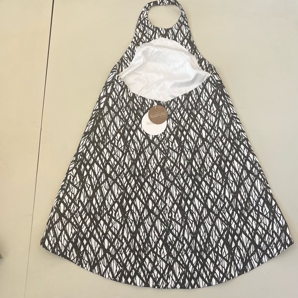 Keepsake the Label Black White Print Halter Dress NWT L-14 - Picture 2 of 8